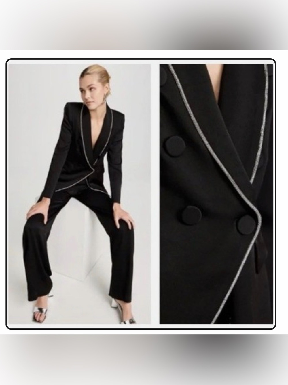 NWOT - Veronica Beard Jagger Dickey Blazer with Crystal Trim - Picture 4 of 14